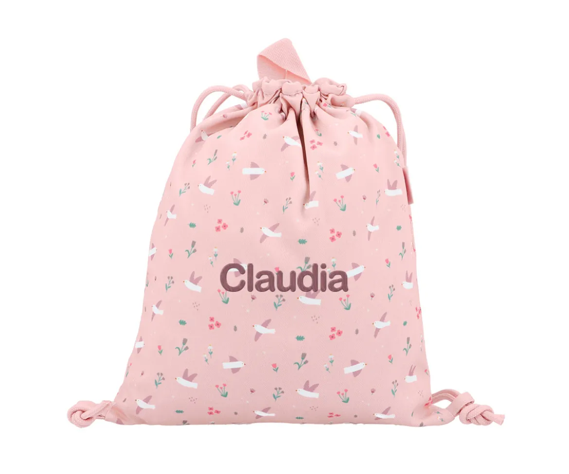 Mochila Saco Tela Blossom Birds Personalizable
