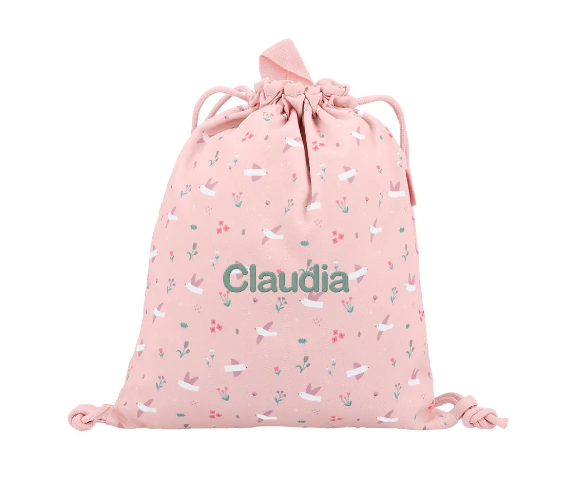 Mochila Saco Tela Blossom Birds Personalizable