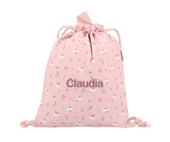 Mochila Saco Tela Blossom Birds Personalizable