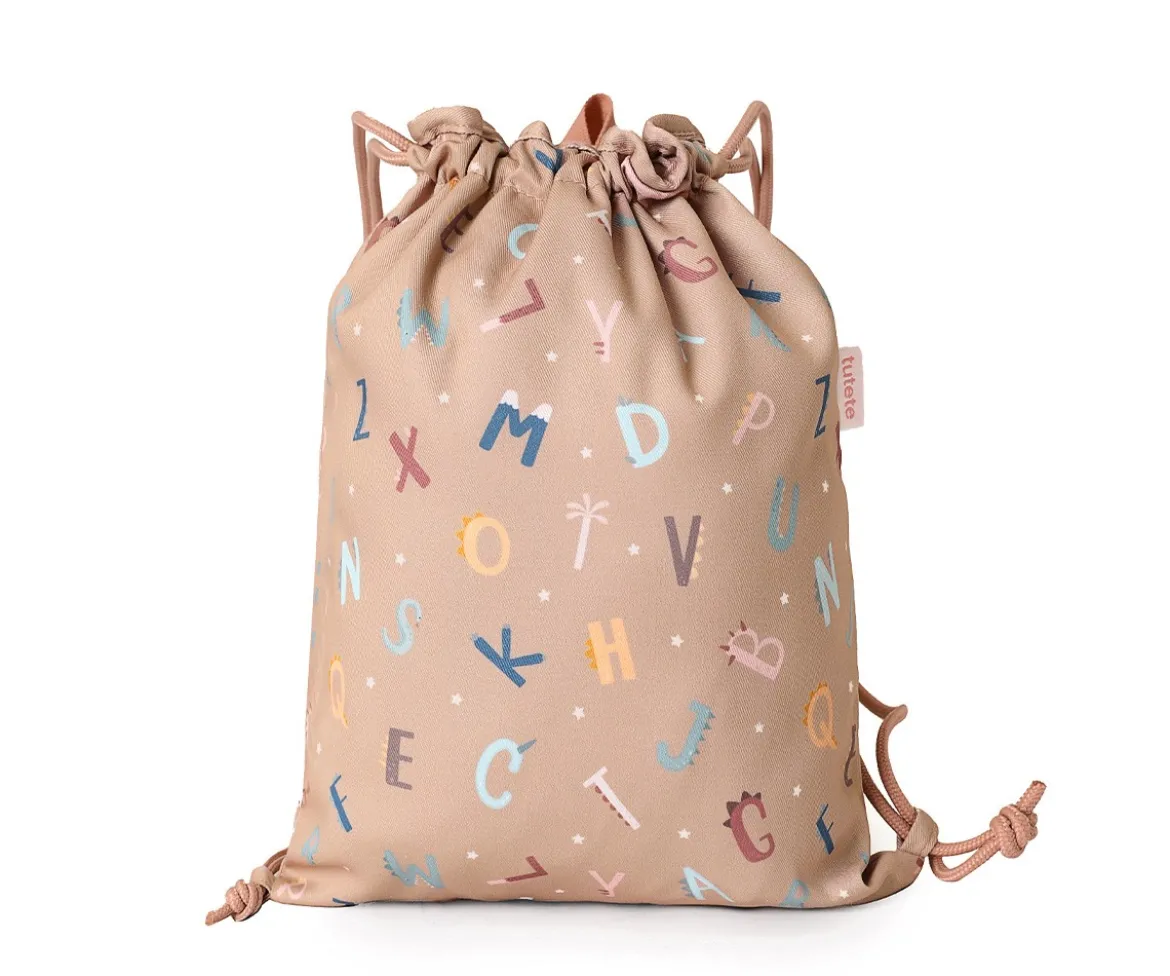 Mochila Saco Tela Funny Letters Personalizable