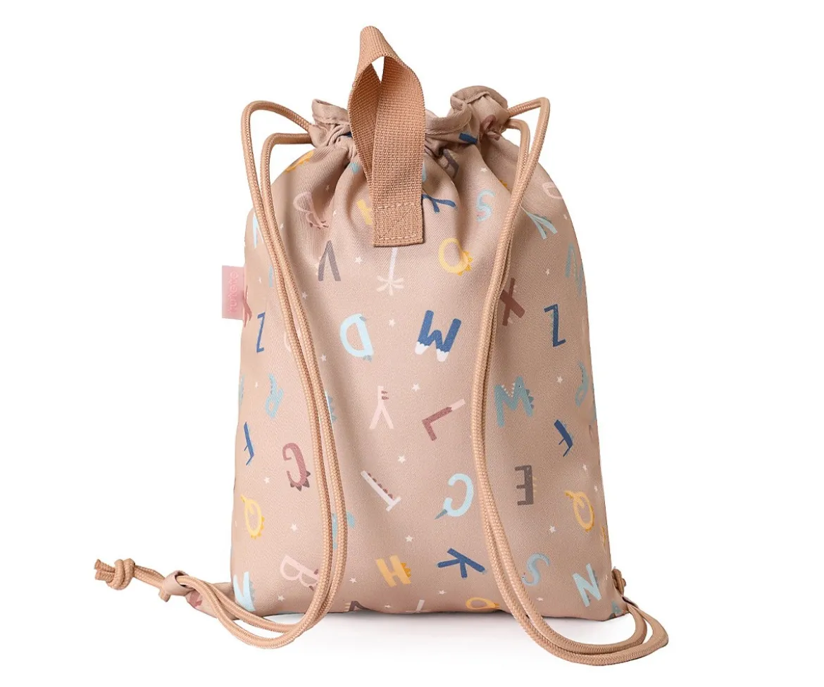 Mochila Saco Tela Funny Letters Personalizable