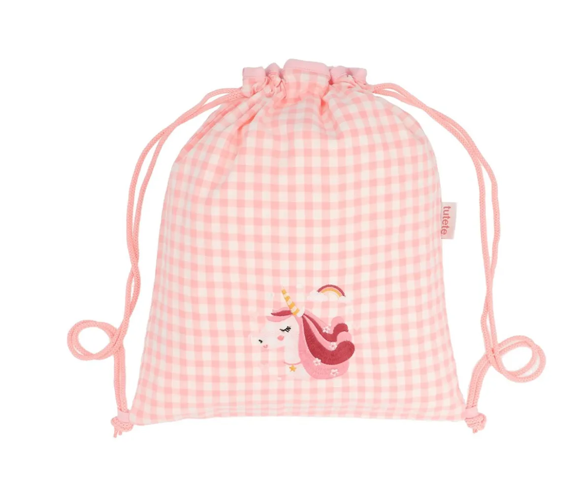 Mochila Saco Vichy Magical Unicorn Personalizable
