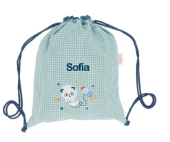 Mochila Saco Vichy Pandas in Space Personalizable