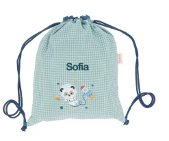 Mochila Saco Vichy Pandas in Space Personalizable