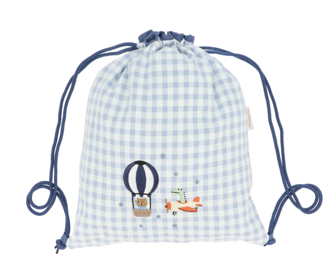 Mochila Saco Vichy Planes Personalizable