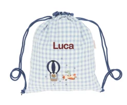 Mochila Saco Vichy Planes Personalizable