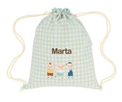 Mochila Saco Vichy The Three Little Pigs Personalizable