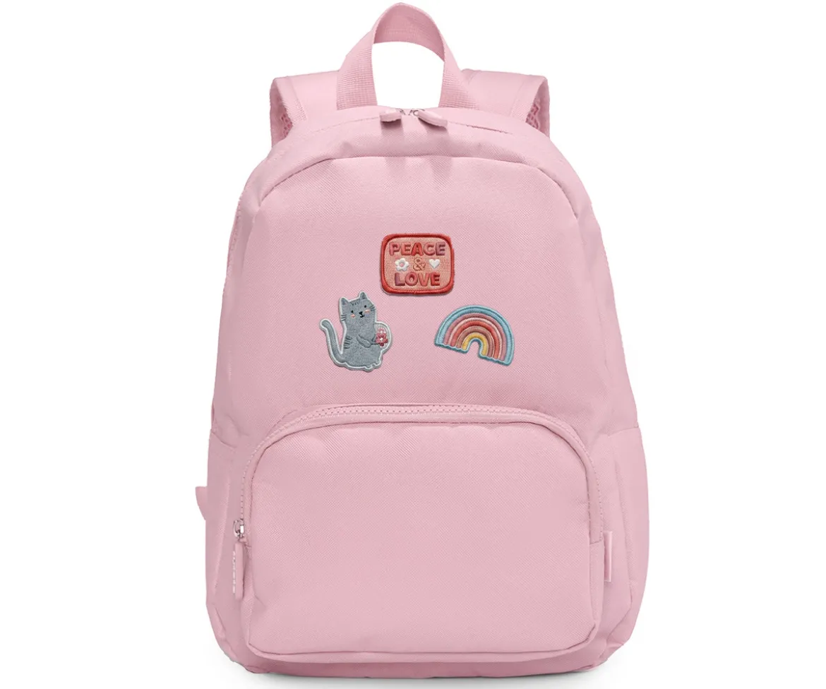 Mochila Solid Color Pink Personalizada Blossom Birds