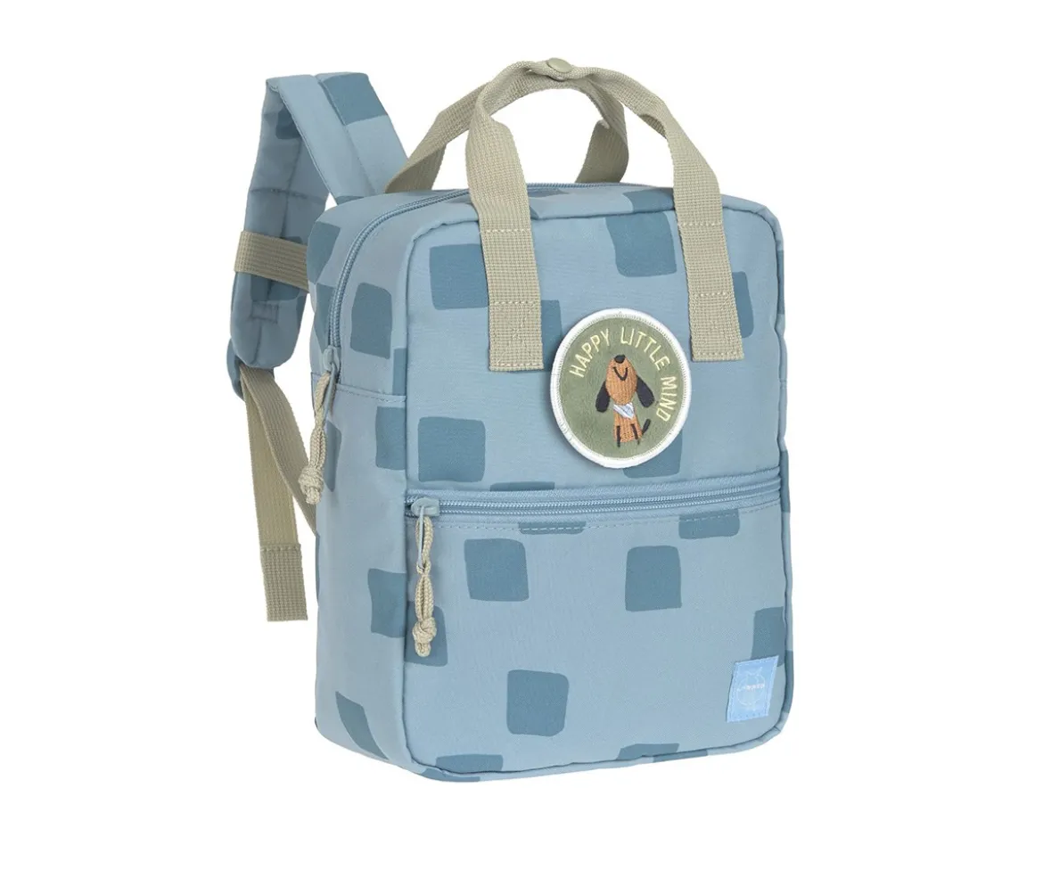 Mochila Square Pattern Party Blue / Green Personalizable