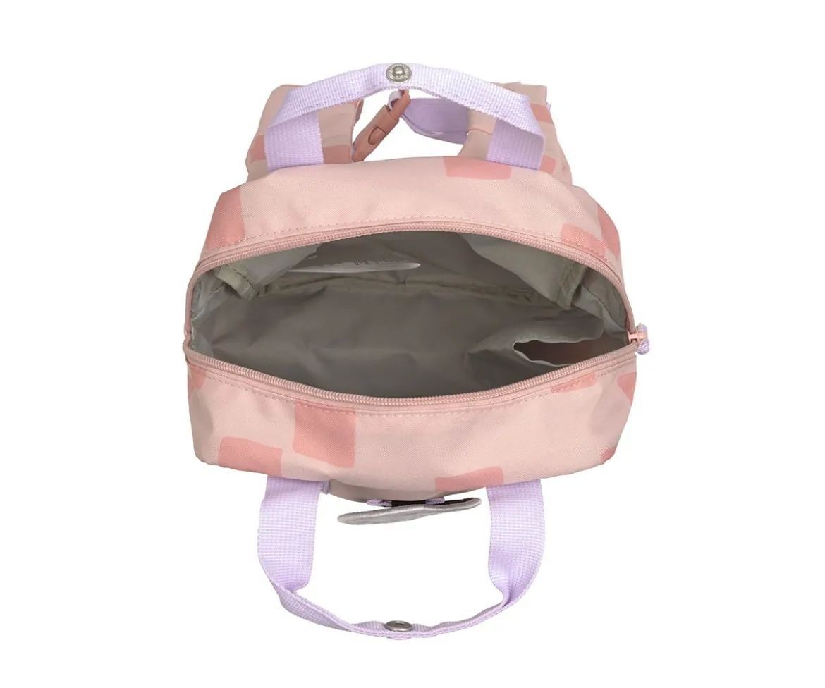 Mochila Square Pattern Party Rose Lilac Personalizable