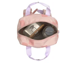 Mochila Square Pattern Party Rose Lilac Personalizable