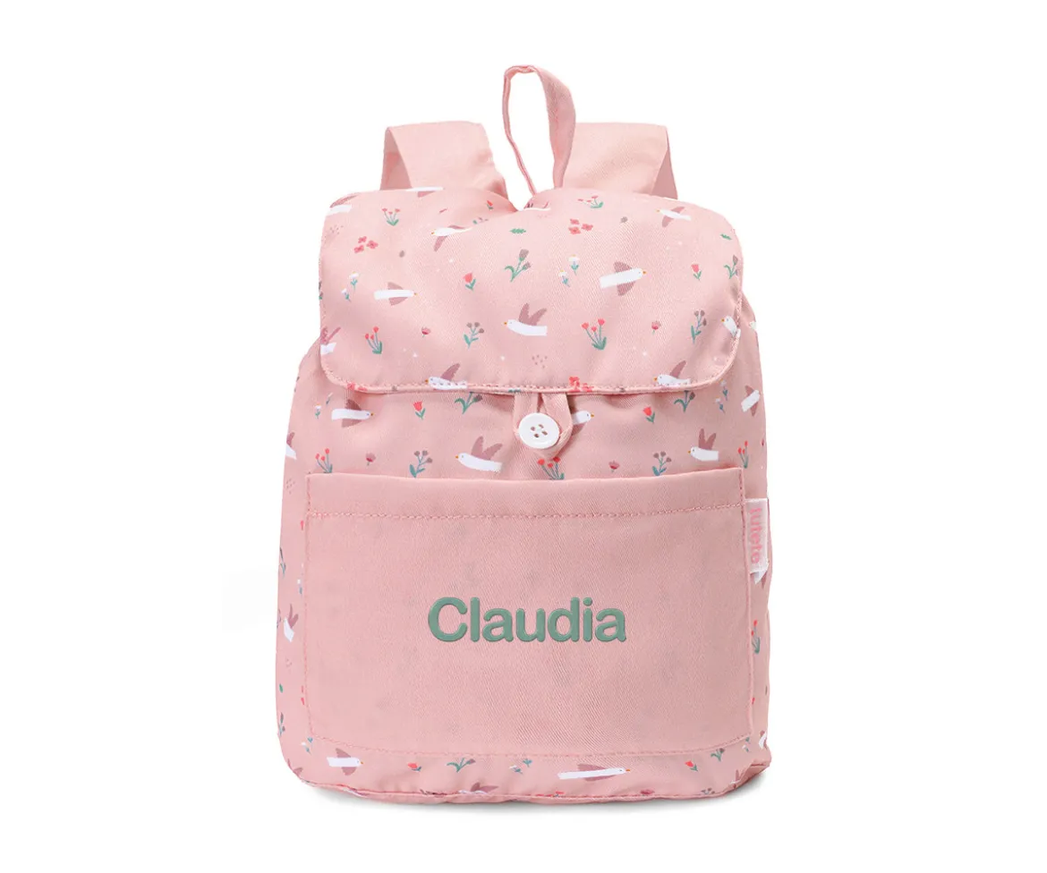 Mochila Tela Pequeña Blossom Birds Personalizable