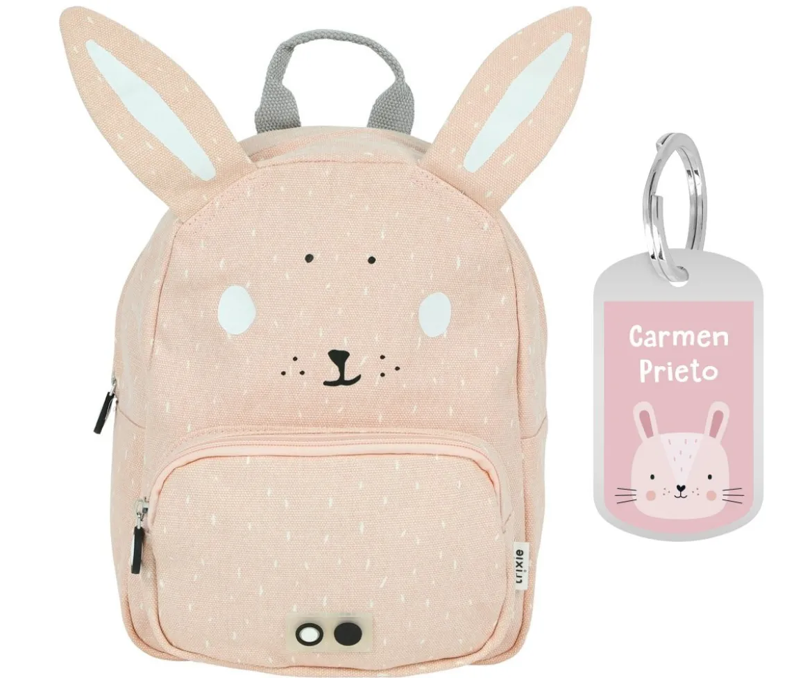 Mochila Trixie GRANDE Mrs. Rabbit con Llavero Personalizado