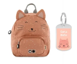 Mochila Trixie PEQUEÑA Mr. Cat con Llavero Personalizado