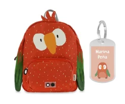 Mochila Trixie PEQUEÑA Mr. Parrot con Llavero Personalizado