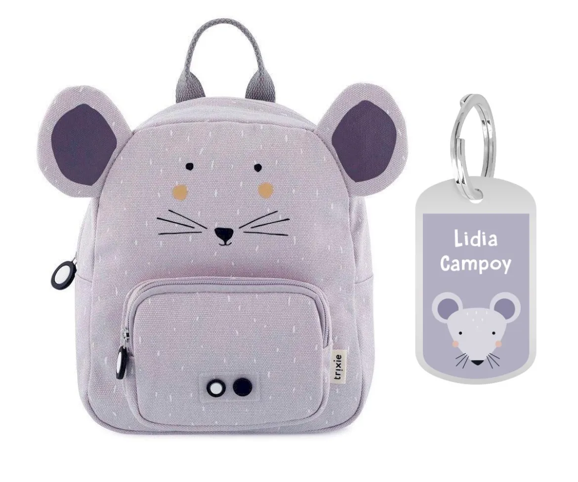 Mochila Trixie PEQUEÑA Mrs.Mouse con Llavero Personalizado
