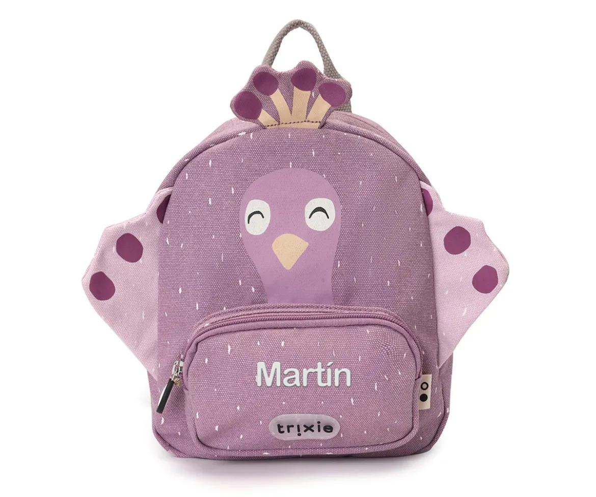 Mochila Trixie PEQUEÑA Mrs. Peacock Personalizable