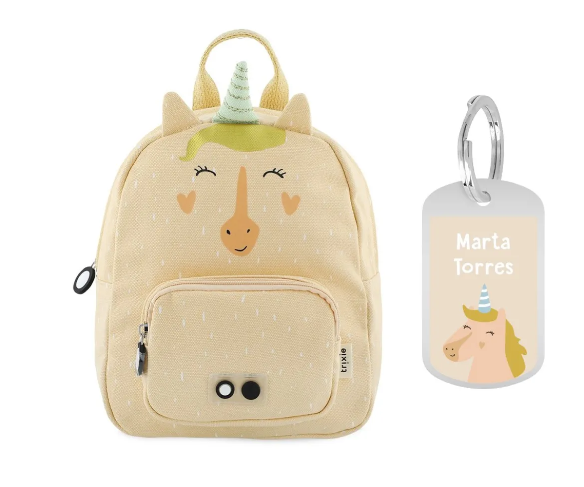 Mochila Trixie PEQUEÑA Mrs. Unicorn con Llavero Personalizado