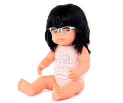 Muñeca Asiática con Gafas 38cm