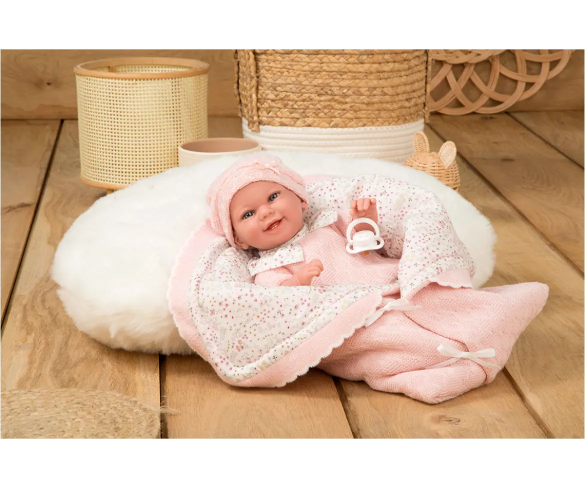 Muñeca Elegance 35 cm Baby to Rosa con Manta