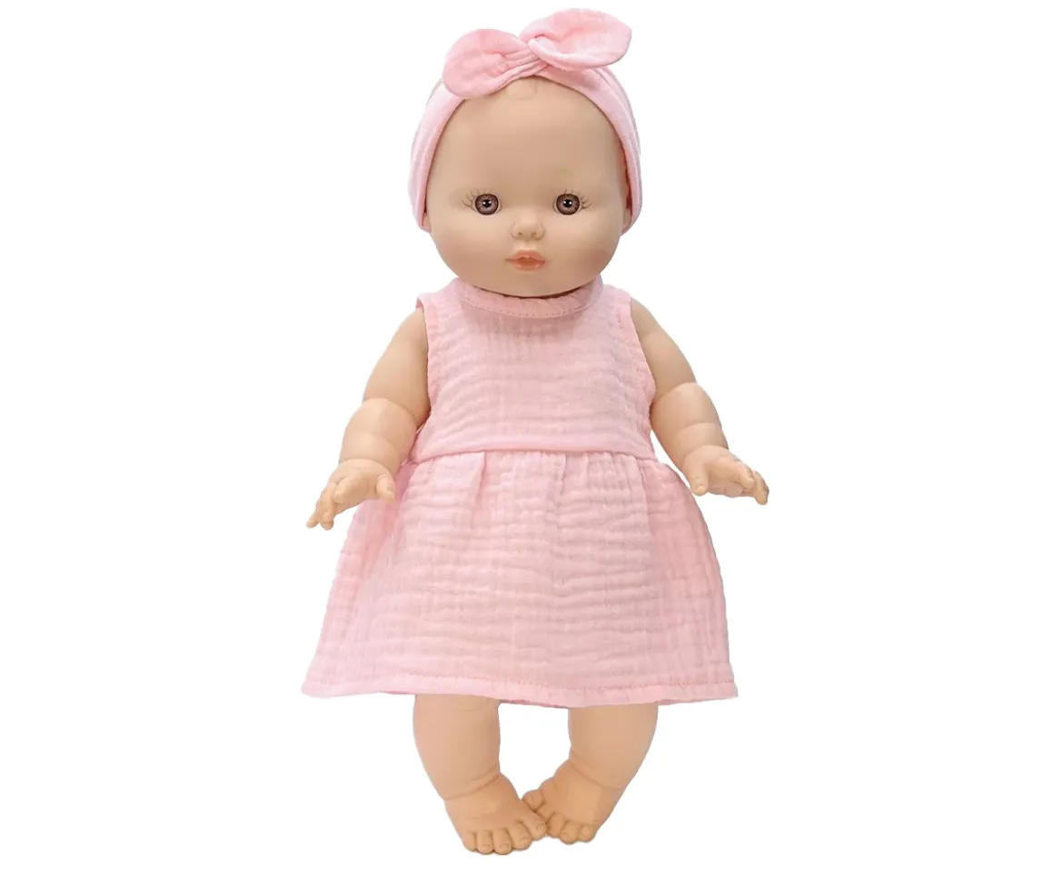 Muñeca Gordis Faustine con Vestido y Diadema Coton Fraise
