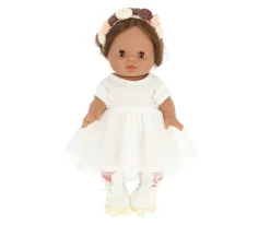 Muñeca Gordis Leopoldina con Vestido Tutú, Calentadores, Patines y Corona Flores