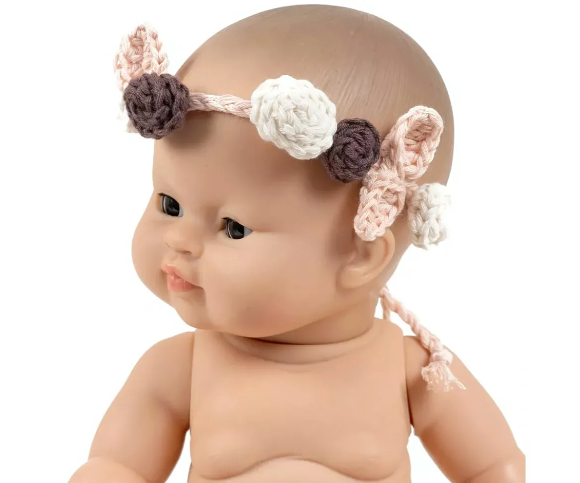 Muñeca Gordis Leopoldina con Vestido Tutú, Calentadores, Patines y Corona Flores