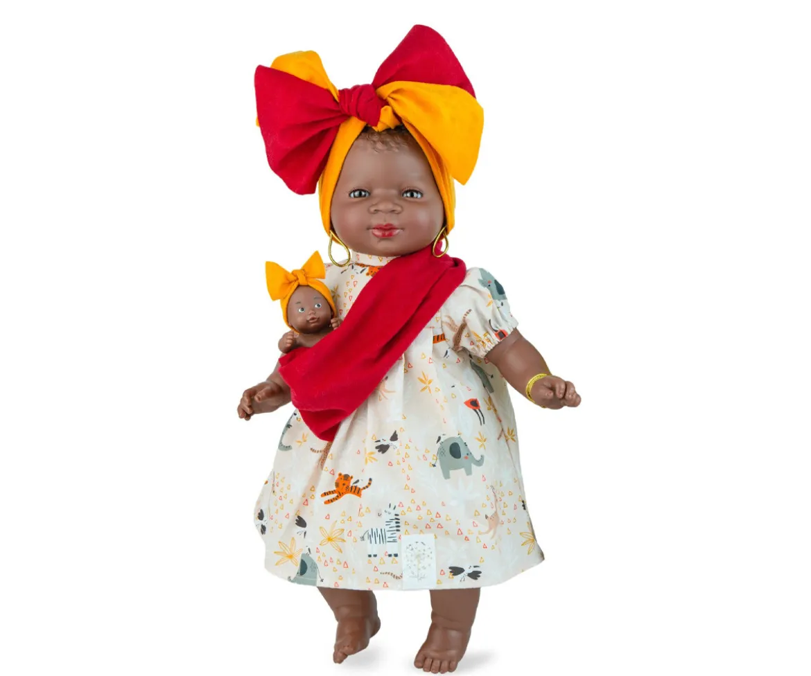 Muñeca Kenia Jungle con Bebé 45cm