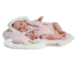 Muñeca Reborn Mabel Rosa 35cm con Saco Portabebé