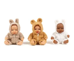 Muñeco Guillo con Mono Winnie en Bouclette Camel 21cm