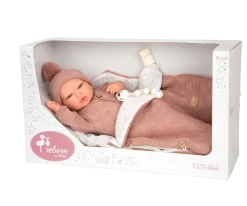 Muñeco Reborn Elba Rosa 40cm con Saco de Dormir