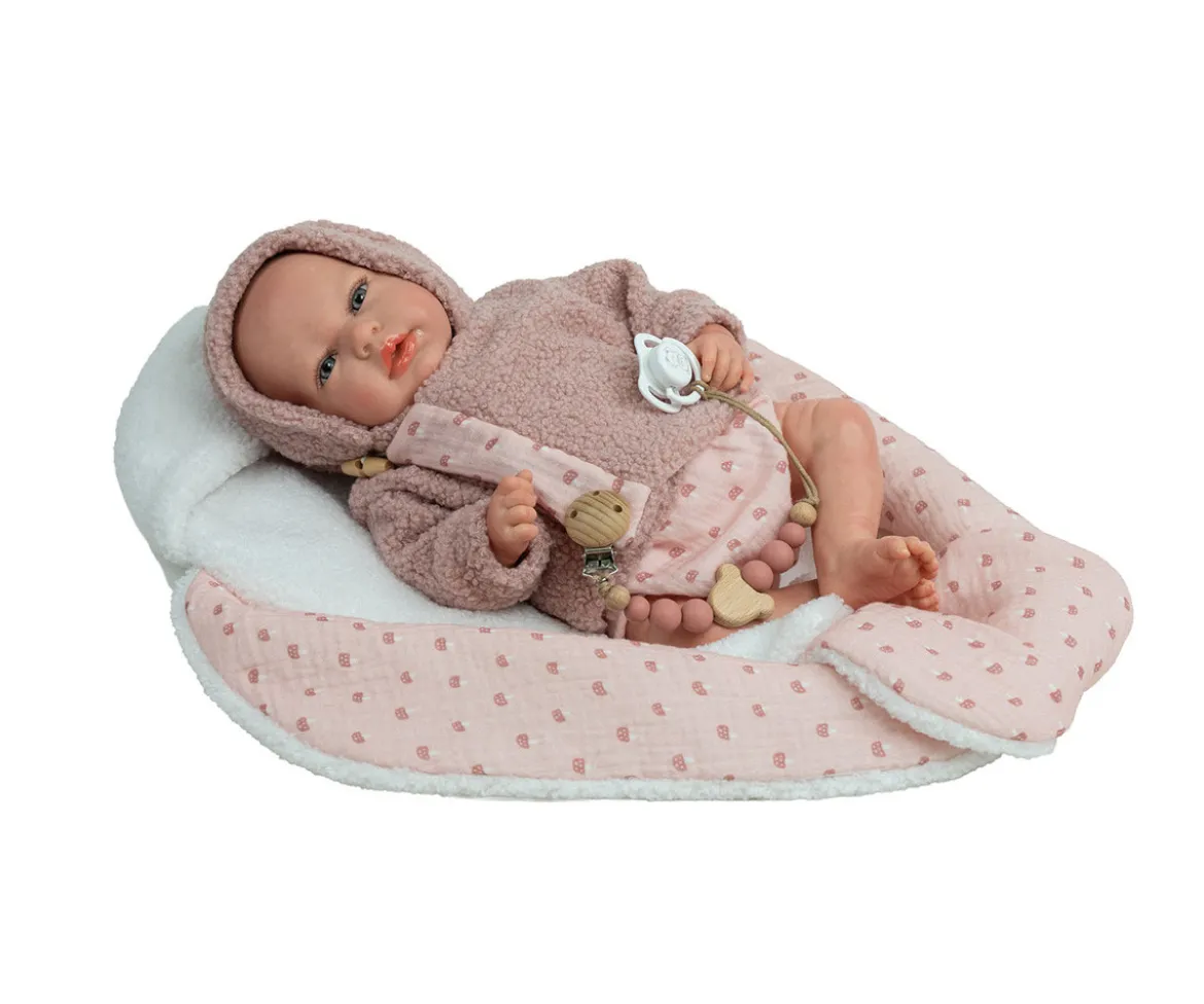 Muñeco Reborn Luna Rosa 40cm con Manta Nido