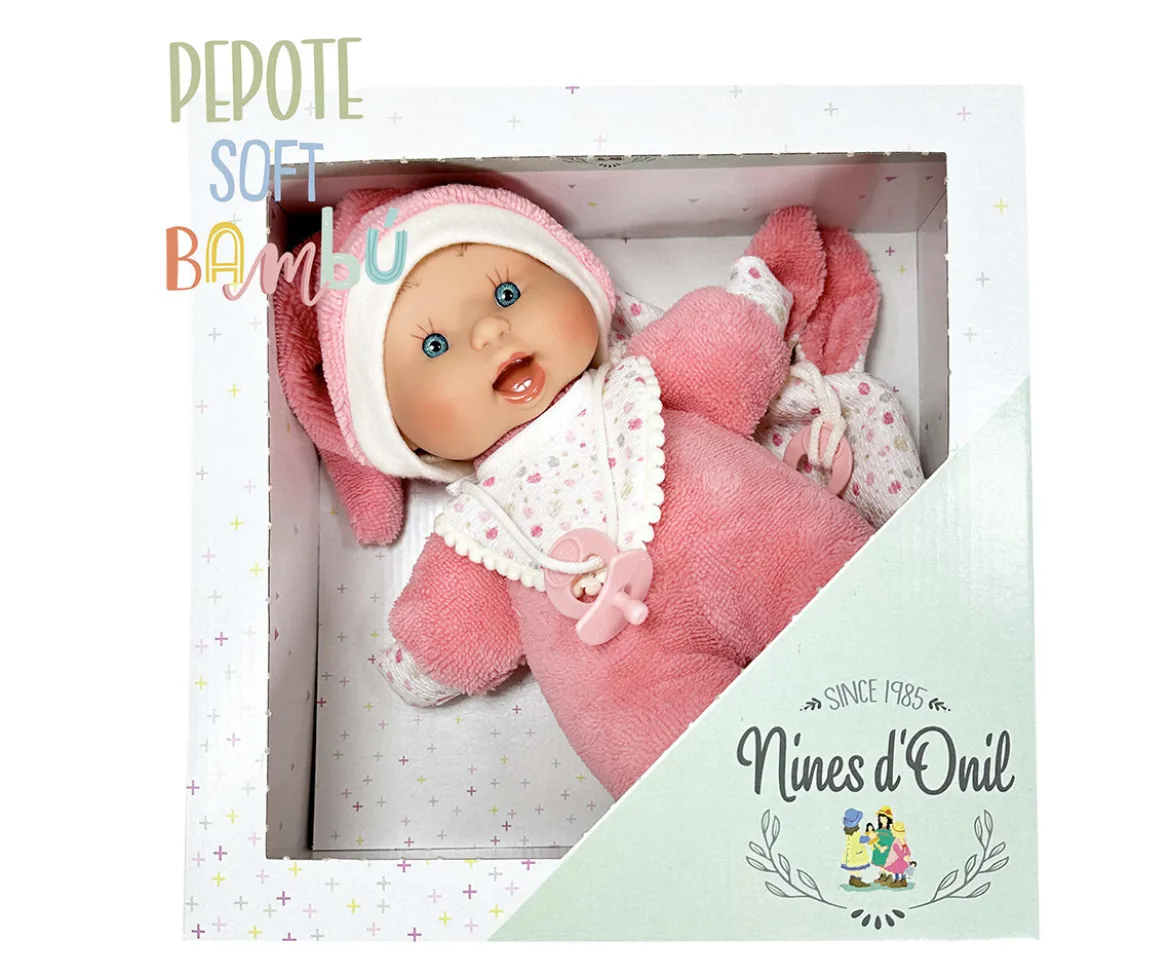 Muñeco Soft Pepote con Doudou 26cm Personalizable Pink