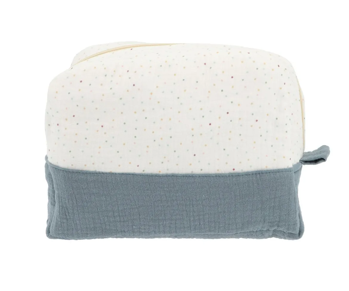 Neceser Grande Rainbow Dots Azul Personalizable