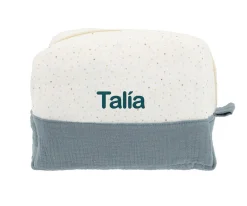 Neceser Grande Rainbow Dots Azul Personalizable