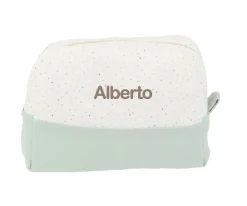 Neceser Grande Rainbow Dots Verde Personalizable