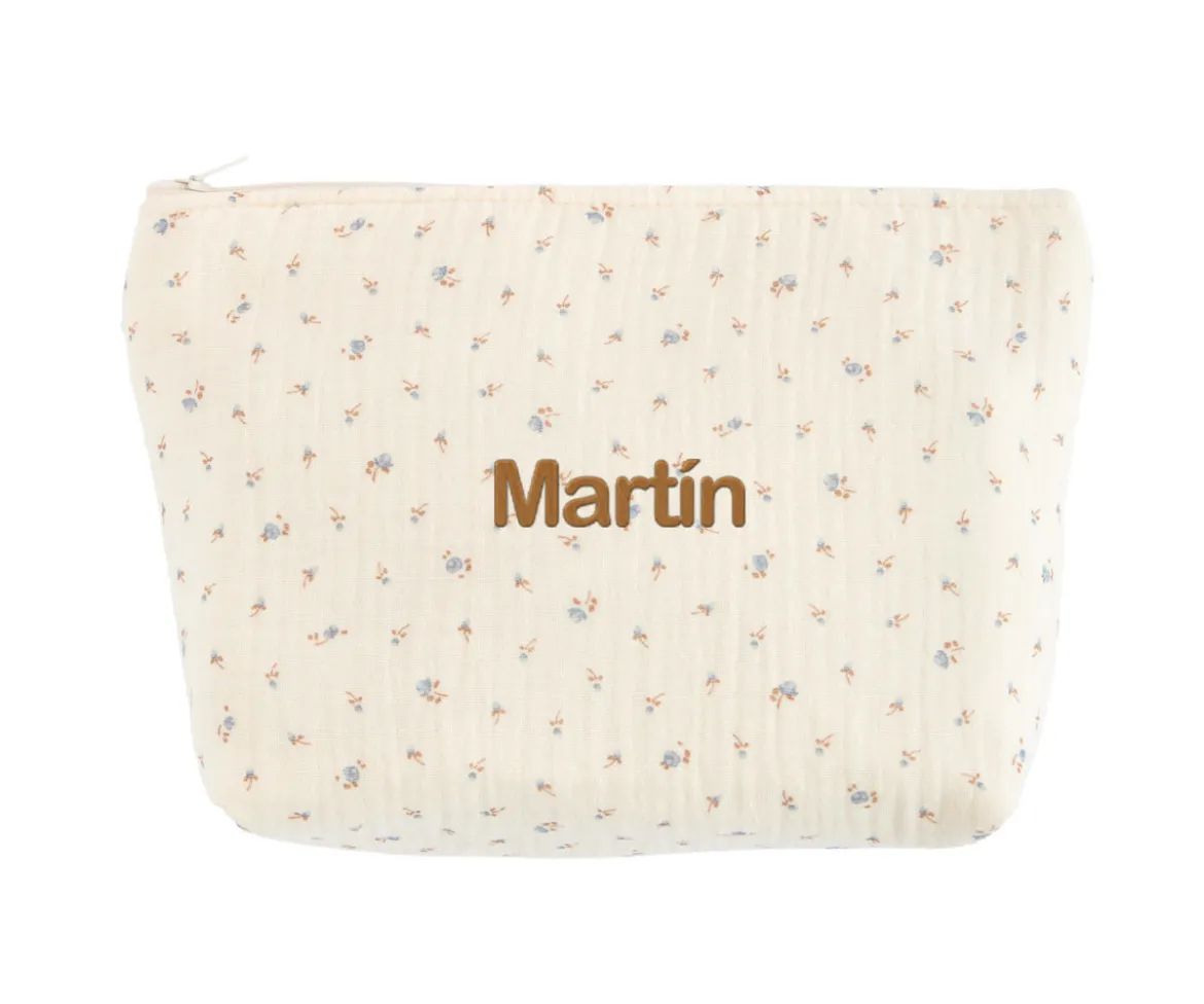 Neceser Infantil Flor Azul Personalizable