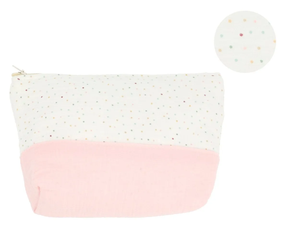 Neceser Infantil Rainbow Dots Rosa Personalizable