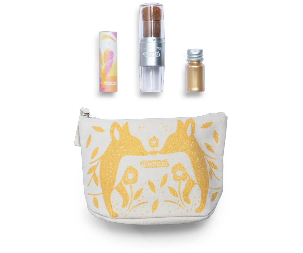 Neceser Sparkling Fox Gold con Maquillaje Infantil Orgánico