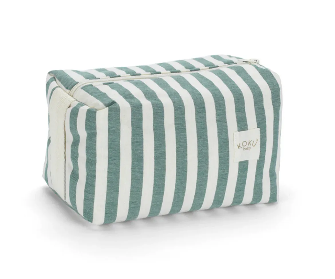 Neceser Stripe Green Khaki