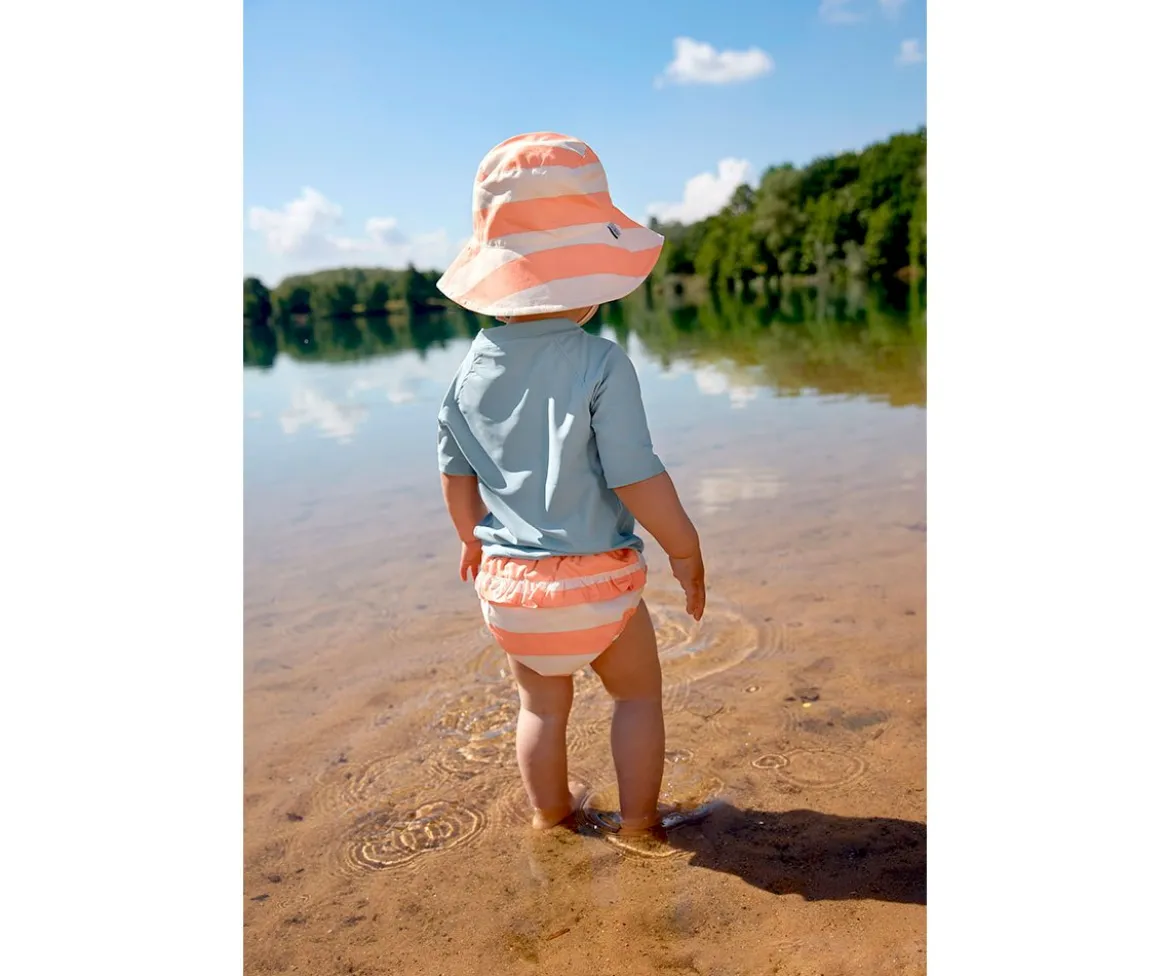 Pañal Bañador con Volantes Stripes Milky Peach