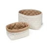 Pack 2 Cestas Acolchada Organizador Stripes Camel