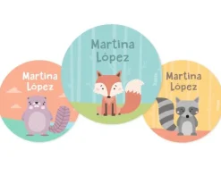 Pack 3 chapas Personalizadas Animales de Bosque