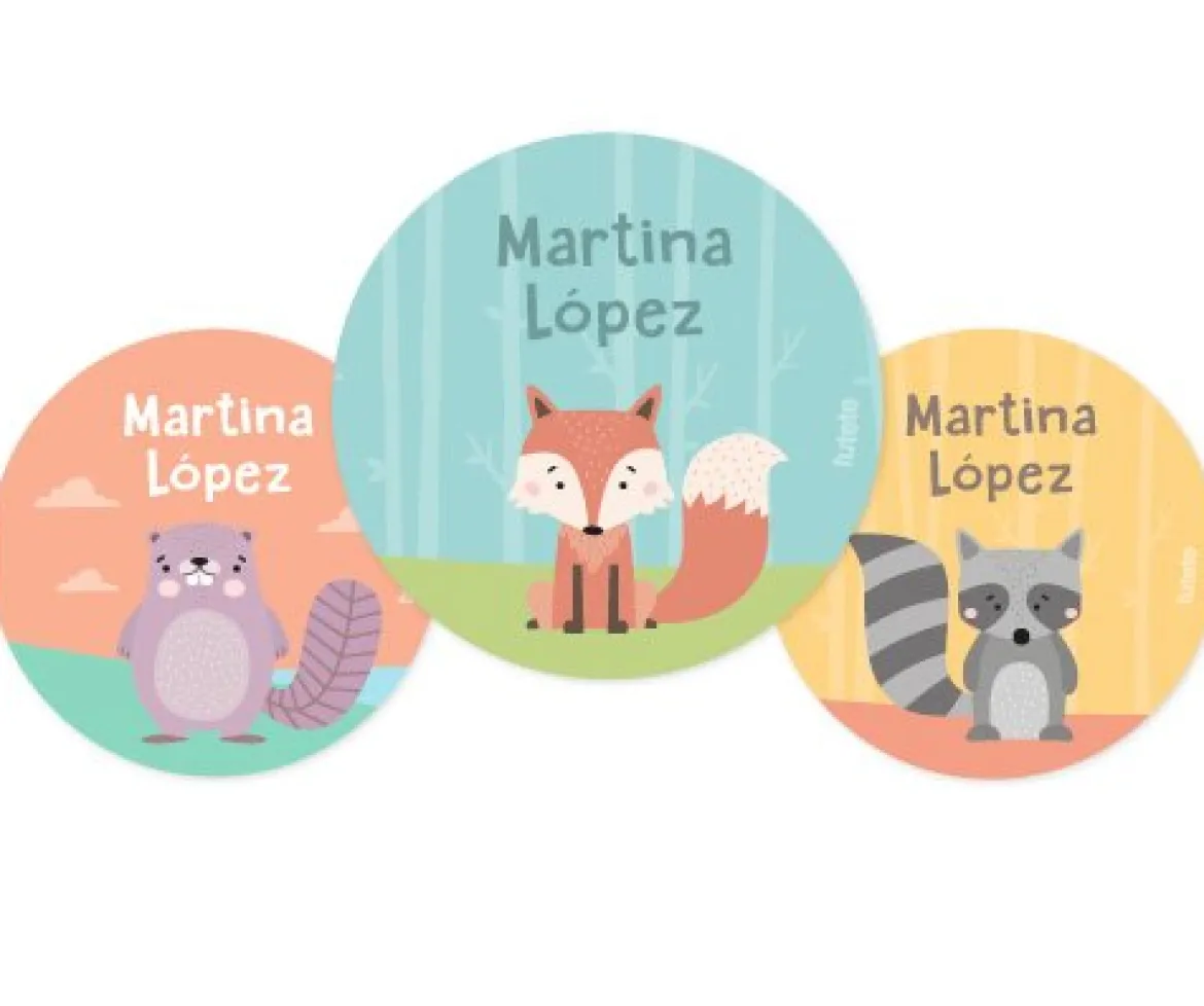 Pack 3 chapas Personalizadas Animales de Bosque