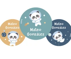 Pack 3 Chapas Personalizadas Pandas in Space