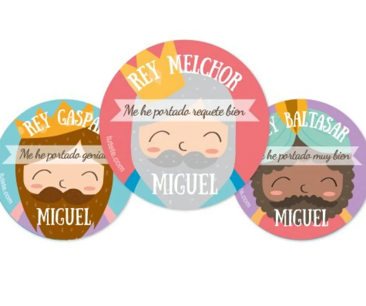 Pack 3 chapas Personalizadas Reyes Magos