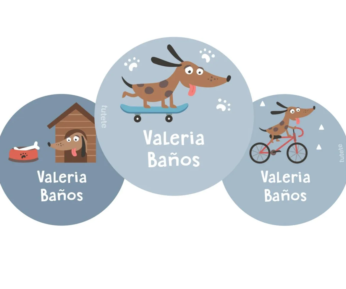 Pack 3 chapas Personalizadas Skater Dog