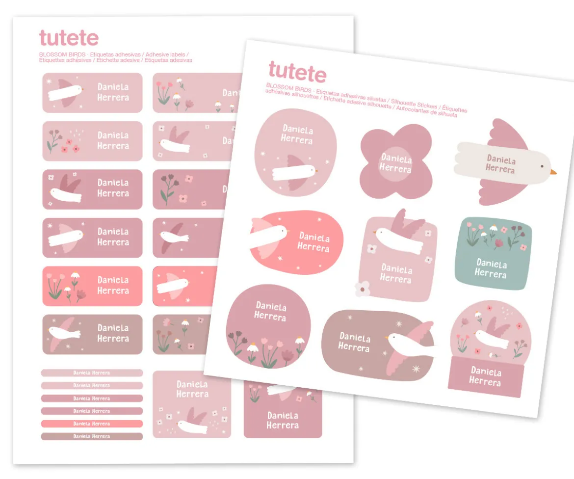 Pack Combinado Termo y Pegatinas Blossom Birds
