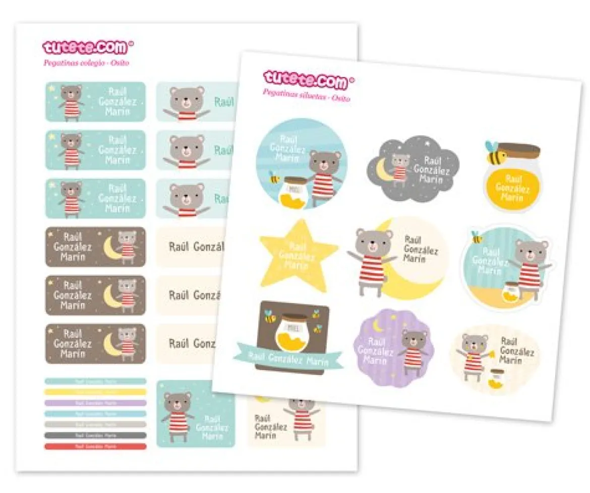 Pack Combinado Termo y Pegatinas Osito