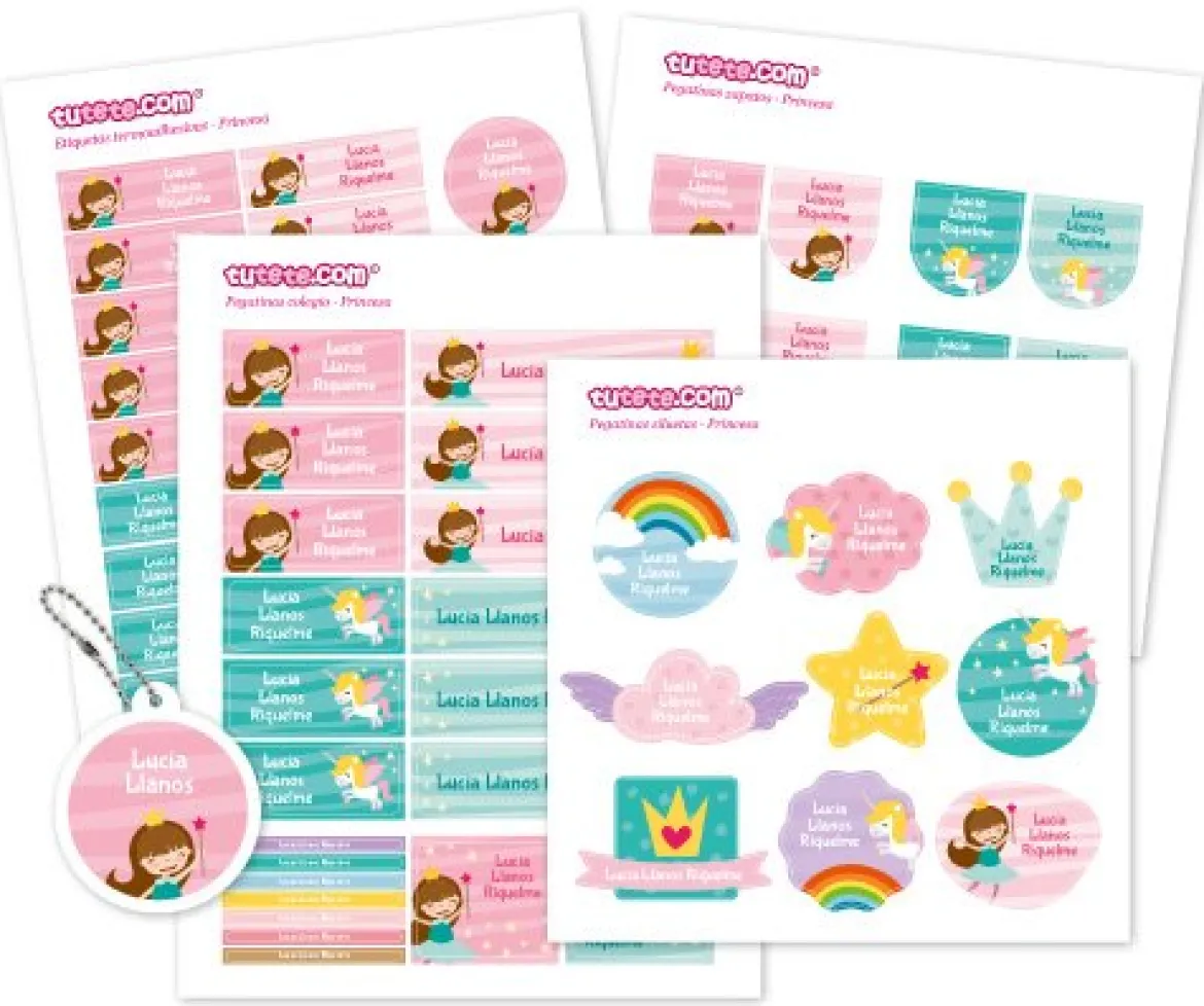 Pack Combinado Termo y Pegatinas Princesa